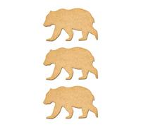 Bear MDF Craft Blanks - Wooden Animal Cutouts for DIY Projects, Wild Nature Shapes, Laser Cut Unpainted Wood, Scrapbooking & Decor (x3 Set)