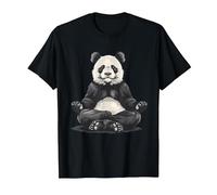 Bear Meditation Spirituality Buddhist Hindu Zen Buddha T-Shirt, Men, Black, Medium