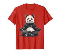 Bear Meditation Spirituality Buddhist Hindu Zen Buddha T-Shirt, Men, Red, Medium