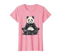 Bear Meditation Spirituality Buddhist Hindu Zen Buddha T-Shirt, Women, Pink, Medium