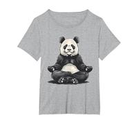 Bear Meditation Spirituality Buddhist Hindu Zen Buddha T-Shirt, Women's Plus, Heather Grey, 5X