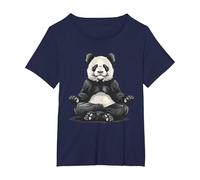 Bear Meditation Spirituality Buddhist Hindu Zen Buddha T-Shirt, Women's Plus, Navy Blue, 2X