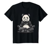 Bear Meditation Spirituality Buddhist Hindu Zen Buddha T-Shirt, Youth, Black, Small