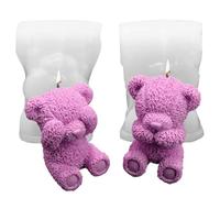 Bear Mold 2PCS Cute Teddy Bear Silicone Mold Non Stick Soft Silicone Moulds for Chocolate, Ice Cubes, Candle, Pudding, Soap, L