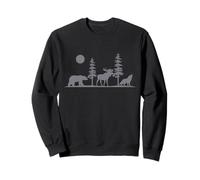 Bear Moose Wolf Alaska Wildlife PNW Nature Lover Sweatshirt