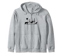 Bear Moose Wolf Nature Lover Alaska PNW Animals Zip Hoodie