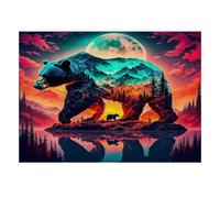 Bear Mountain Forest 1000 Pieces Mini Jigsaw Puzzle for Adults | 52x38cm Cardboard, Living Room Decor, Premium Craftsmanship, Birthday Gift, Mind Relaxation