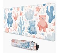 Bear Mouse Mat 800x300 mm, Large Mouse Pad Blue Waterproof & Durable Desk Mat with Non-Slip Rubber Base and Stitched Edges, XXL Gaming Mousepad for Home, Office, PC, Laptop, Room Decor 3Y-357