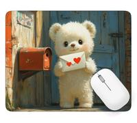 Bear Mouse Mat, Small Mouse Pad 300 x 250 x 3 mm Anti-Slip Base, A-1535