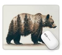 Bear Mouse Mat, Small Mouse Pad 420 x 350 x 3 mm Anti-Slip Base, A-1704