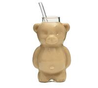 Bear Mug - Transparent Alcohol Drinking Cup, Funny Bear Design Glass Tumbler | Teen Coffee Milk Juice Cup, 300ml Bear Tea Cup, Cute Glass One
