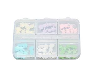 Bear Nail Charm Resin Lightweight Delicate Versatile Cute Bear Pattern Nail Decoration DIY for Nail Art Manicure 6 Colors 1 Box