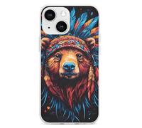 Bear Native Indian Chief Cell Phone Basic Cases TPU Soft Cover Shockproof Slim Phone Case Compatible with iPhone 13 Mini/13/13 Pro/13 Pro Max