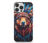 Bear Native Indian Chief Cell Phone Basic Cases TPU Soft Cover Shockproof Slim Phone Case Compatible with iPhone 13 Mini/13/13 Pro/13 Pro Max