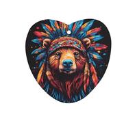 Bear Native Indian Chief Hanging Car Air Fresheners 1Pcs Aromatherapy Tablets Automotive Fragrance Scented Card Decor Love form