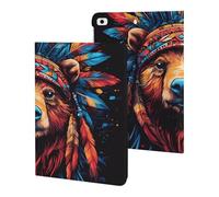 Bear Native Indian Chief Slim Tablet Cases Compatible with iPad Series Without Pencil Holder Protective Cover Compatible with ipad Mini 1/2/3/4/5 (7.9in)