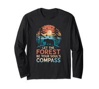 bear nature forest be your soul compass mountain tree Long Sleeve T-Shirt
