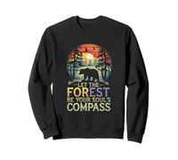 bear nature forest be your soul compass mountain tree Sweatshirt