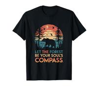 bear nature forest be your soul compass mountain tree T-Shirt