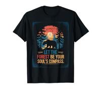 bear nature forest be your soul compass mountain tree T-Shirt