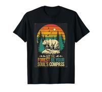 bear nature forest be your soul compass mountain tree T-Shirt