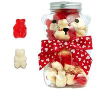 Bear Necessities Gummy Bears in Bear Jar - Cute Bow, Hand-Jarred Gummy Candy Gift - Sourced & Made in the USA, Fun Gift for Valentine's Day - Artisanal Candy Treats & Assorted Gummies - 1 Jar