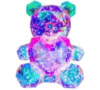 Bear Night Light 9 x 7 x 12" Colorful LED Bear Lamp with Heart Decorative Nightlight for Kids Room Cute Adults Kids Night Light Gifts for Christmas Holiday Party, Style2