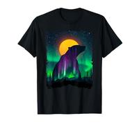 Bear North Night Dark Grizzly Forest Fork T-Shirt