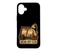 BEAR OFF CLUB Backgammon Endgame Checker Strategy Case for iPhone 16 Plus