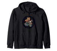 Bear on a Bike for Ultimate Riding Vibes Costume Zip Hoodie