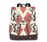 Bear on a Bike Ladies Travel Fashion Back Pack,Casual backpack,Print Women's leather backpack for Work