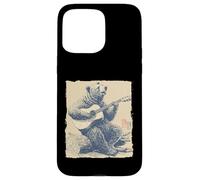 Bear on Log Playing Guitar Singer-Songwriter Gift Case for iPhone 15 Pro Max