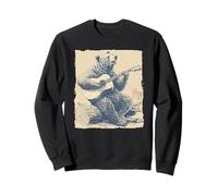 Bear on Log Playing Guitar Singer-Songwriter Gift Sweatshirt