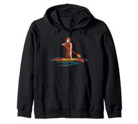 Bear On Paddleboard Zip Hoodie