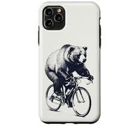 Bear on Racing Bike Vintage Cycling Retro Bicycle Case for iPhone 11 Pro Max