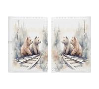 Bear on Train Tracks Passport Holder Passport Wallet PU Leather Passports Protective Cover Slim Travel Accessories