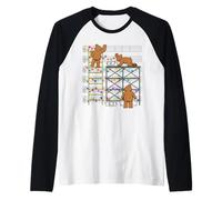 Bear Painters at Work - Cute Music Sheet Raglan Baseball Tee