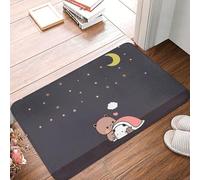 Bear Panda Bubu Dudu Bath Mats Non-Slip Absorbent Microfiber Soft Plush Doormat Decor Bathroom Rugs for Kitchen Bedroom Floor Mat 24" X 16"
