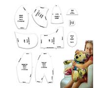 Bear Pattern Sewing Set, Ruler Set | Sewing Patterns for Beginners, Special Creations for Relatives and Friends, 10 Piece Set with Instructions for an Experience