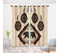 Bear Paw Curtains for Bedroom, 3D Wildlife Bear Print Eyelet Blackout Curtains, Mystery Totem Drapes Thermal Insulated Curtain for Kitchen Living Room, 2 Panels (26 x 45 Inch)