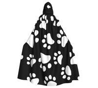 Bear Paw Print Adult Halloween Hooded Cloak,Decorative Cape For Parties,Cosplay,And Festivals