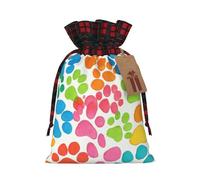 Bear Paw Print Christmas Drawstring Eco-Friendly Gift Bags For Festive Birthday Wrapping Needs