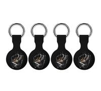 Bear Paw Print Keychain Holder Case Compatible with AirTag Waterproof Silicone Shell Protective Case 4PCS