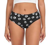 bear paw print Print Women's Briefs XS S M L XL XXL 3XL 4XL Plus Size Briefs Bikini Ladies Underpants, Black, XL