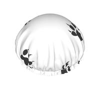 Bear paw Printed Hair Wrap, Double Layer Shower Cap For Women, Reusable Hair Protector For Bathing