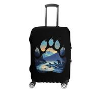 Bear Paw Silhouette Travel Luggage Cover Washable Anti-Scratch Baggage Suitcase Protector M