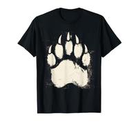 Bear Paw White Print Forest Animal Silhouette Touching Ghost T-Shirt