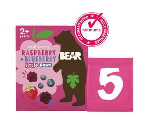 Bear Paws Raspberry & Blueberry 2+ Years 5 X 20g
