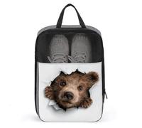 Bear Peeking Out of A Hole Shoe Bag for Travel Daily Use Anti-dust Storage Carrier Golf Shoe Pouch