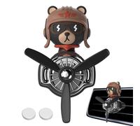Bear Pilot Air Freshener, Rotating Propeller Vent Clip, Car Air Outlet Diffuser with Scent, Cute Dashboard Decoration Accessory, Vehicle Conditioner Clip, Truck SUV Cars Home Office